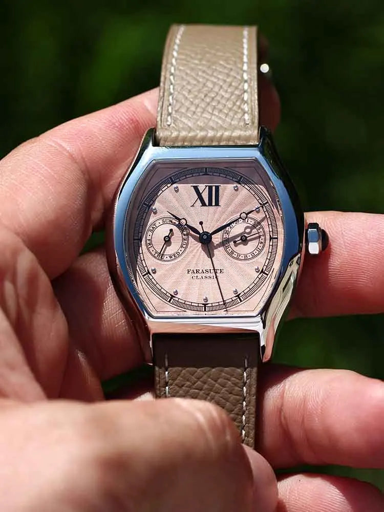 FARASUTE 2024 New 36mm Men's Quartz Watch VH64 Movement Stainless Steel Sports Fashion Sapphire Glass Waterproof Men's Watch