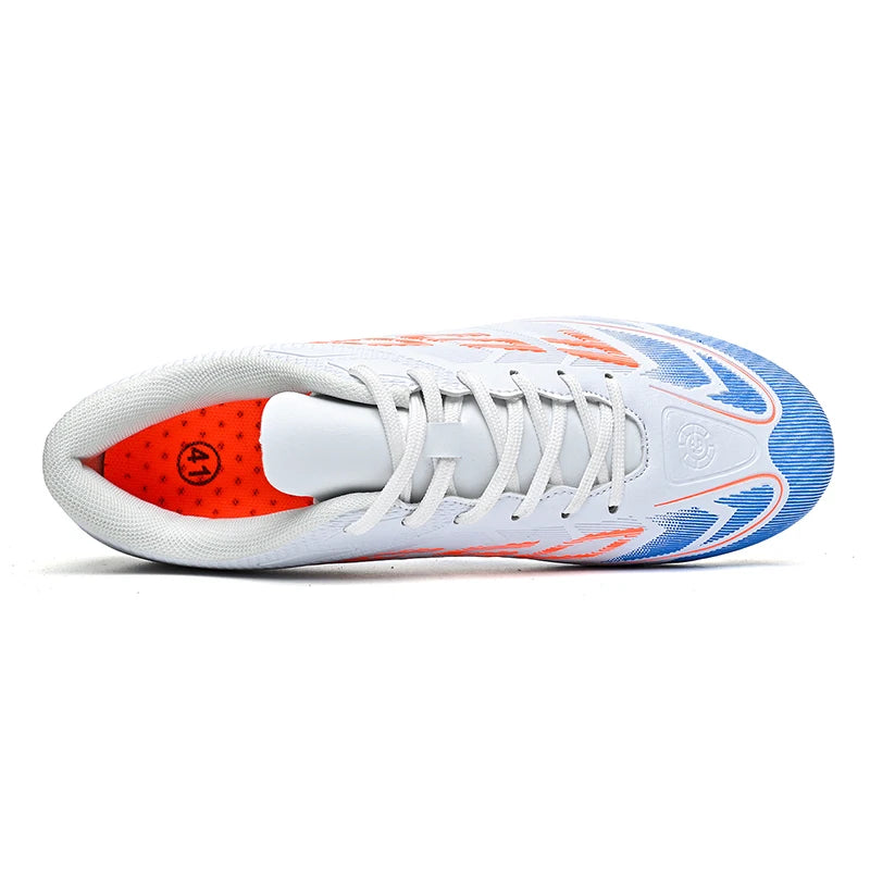 Chaussures de football populaires à tige basse FG/TF, unisexe, pour terrain, entraînement rapide, crampons antidérapants à crampons longs