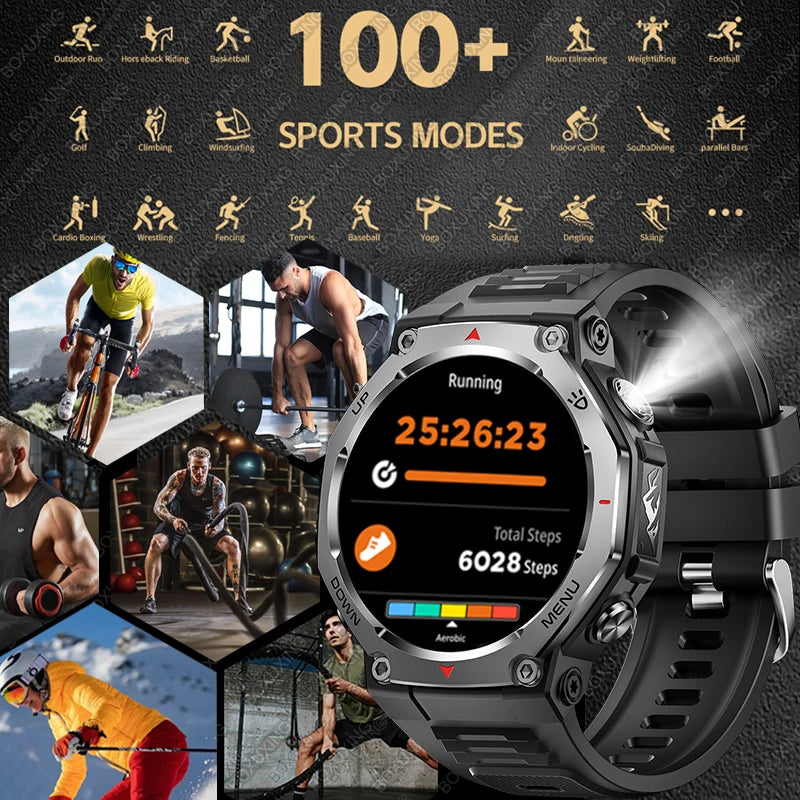 New T-Rex 3 Military Outdoor Sports Smart Watch Men GPS Motion Track 5 ATM Waterproof Heart Rate HD Bluetooth Call Smart Watch