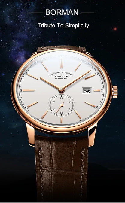 BORMAN BM3817 TOP Watch New 42 Luxury Men Automatic Mechanical Men's Watches Sapphire Ultra-thin 50M Waterproof Sub Dial Clocks