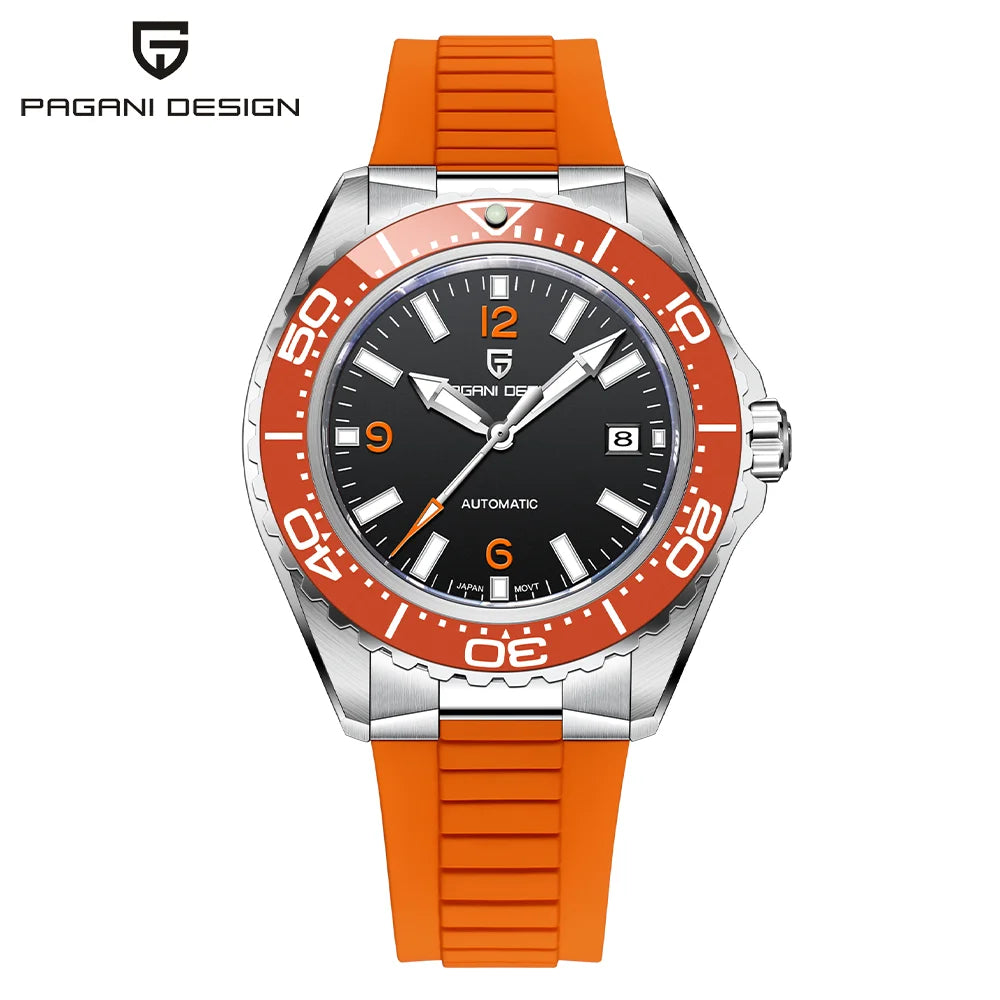 Pagani Design Top Brand New Men's Mechanical Watch Luxury Sapphire Stainless Steel 100m Waterproof Ceramic Bezel Automatic Watch