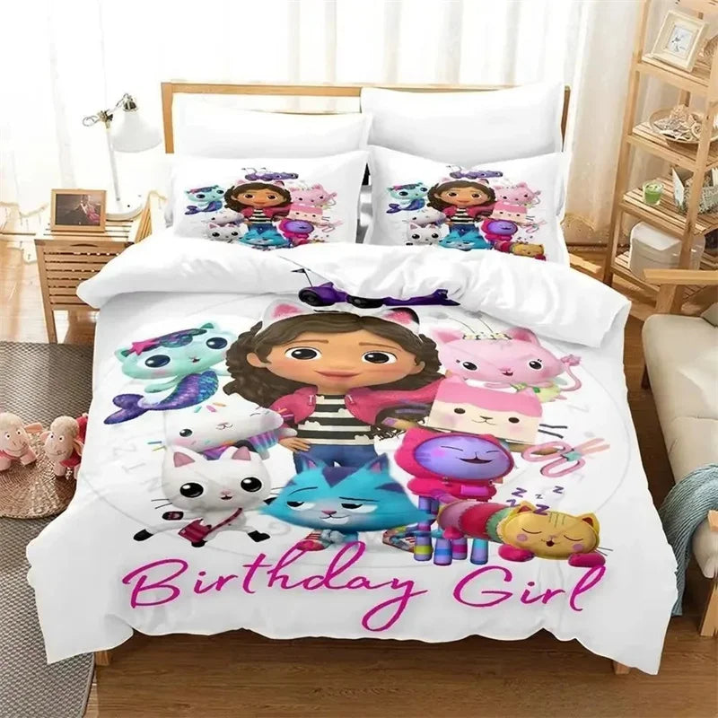 Gabbys Doll house 3D Printed Duvet Case Pillowcase Bedding Set Twin Full King for Kids Adults Bedroom