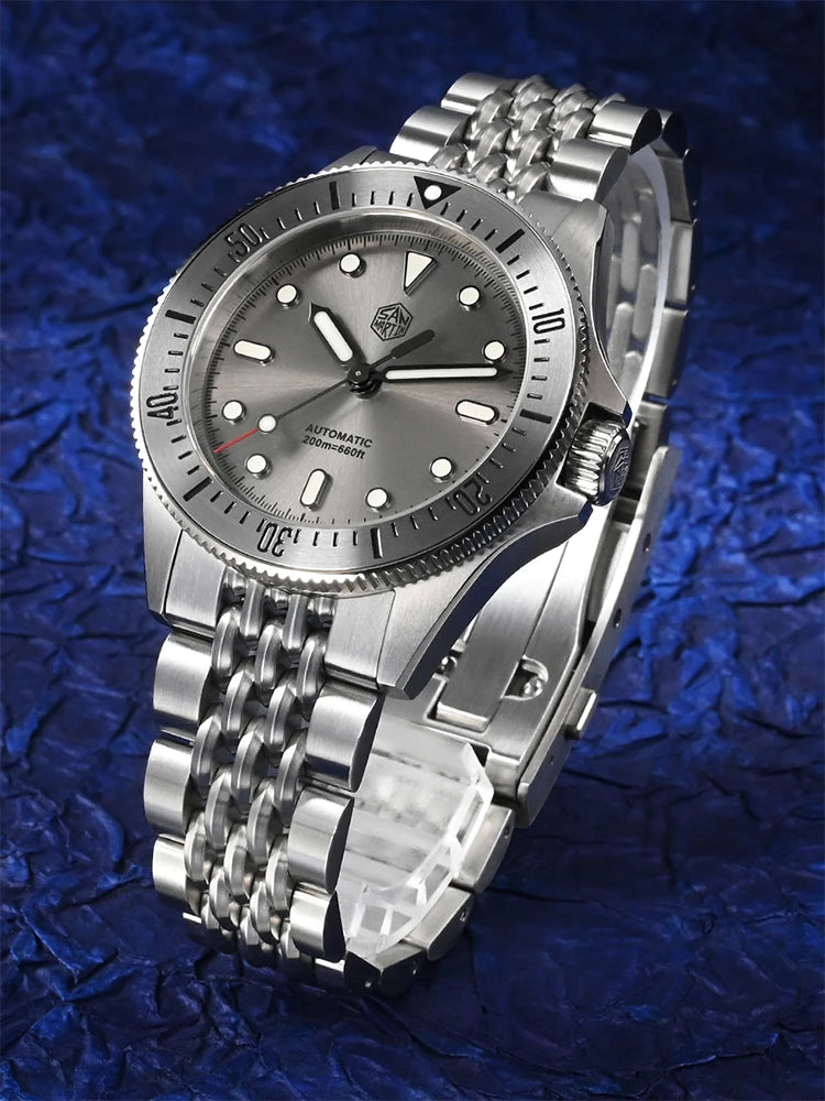 San Martin Original Design 38.8mm Upgrade Diver Watch Sunburst Enamel Dial NH35 Automatic Mechanical Luxury Waterproof 200m Lume