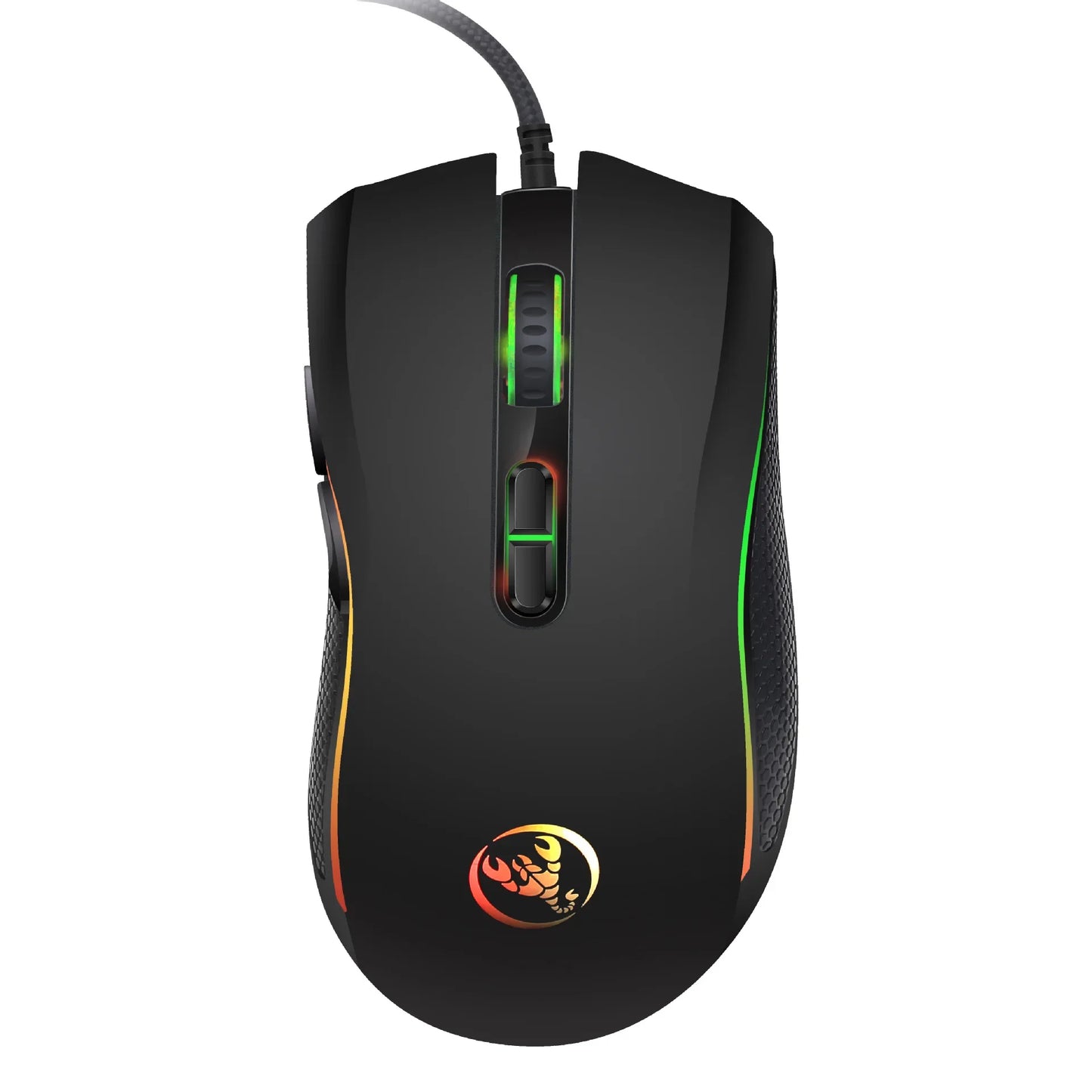 Mouse da gaming ottico professionale di fascia alta con retroilluminazione LED a 7 colori vivaci, design ergonomico e 3200 DPI per gamer LOL e CS