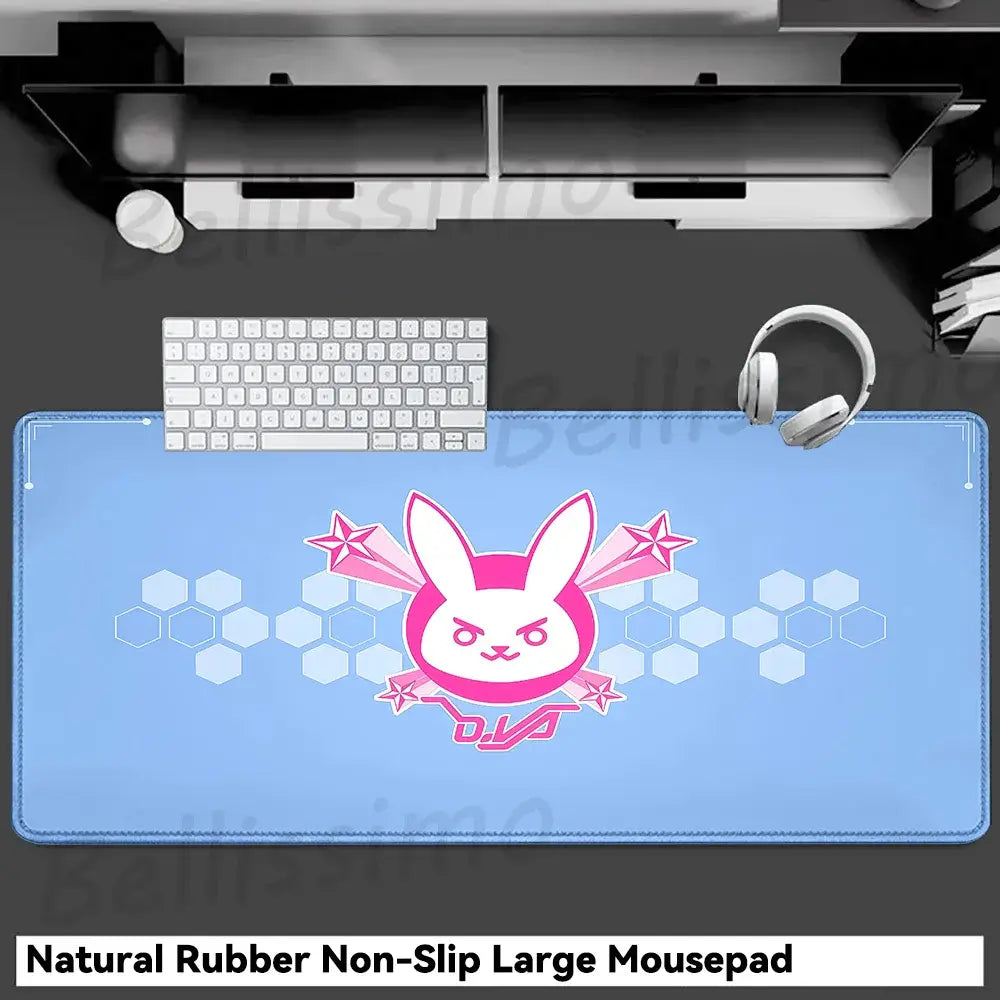 Accesorios Gaming O-Overwatch D-D.va Alfombrilla de Ratón Grande, Alfombrilla para Teclado y Ratón PC, Deskmat XXL Extendida, Alfombrilla Gamer