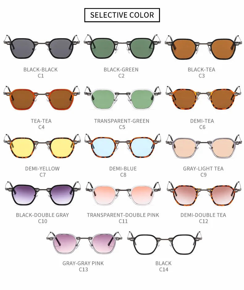 2025 Small Square Sunglasses Riding Driving Sun Glasses Women Men Brand Designer Metal Frame Eyewear Shades Oculos De Sol UV400
