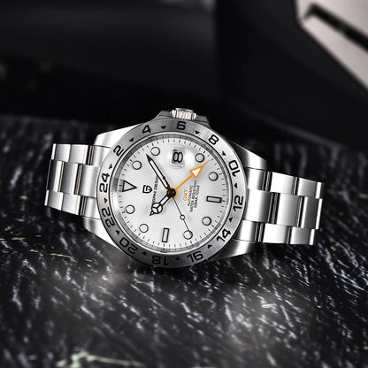 Pagani Design 2026 Nuovo orologio subacqueo da uomo 42mm in zaffiro, automatico meccanico GMT, impermeabile 100m PD1682