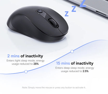 Baseus Wireless Mouse Bluetooth 5.3 Ergonomic Silent Mouse, 2.4GHz Rechargeable Office Mouse with 7 Buttons, Adjustable DPI for Laptop, MacBook, PC & Tablet