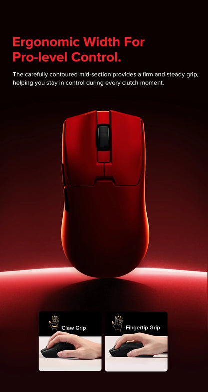 Безжична геймърска мишка Delux M800mini, ултралека 46g, PAW3395/PAW3311, 1KHz честота на опресняване, за PC геймъри с малка до средна ръка