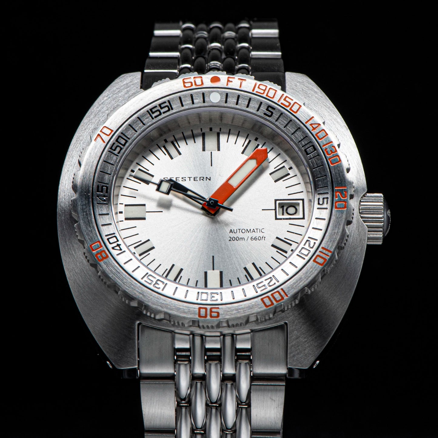 SEESTERN Men Diving Watch Automatic Luminous Date Waterproof Turn Bracelet Wristwatches Retro SUB300T Mechanical Sapphire Glass