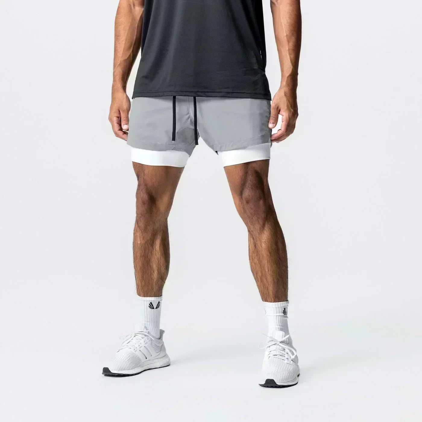 Dragon Ball Men's Shorts Double Layer 2-in-1 Pants Broly Japanese Anime Summer and Autumn Fake Two-piece Fitness Gym Sweatpants