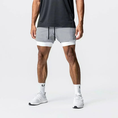 Dragon Ball Men's Shorts Double Layer 2-in-1 Pants Broly Japanese Anime Summer and Autumn Fake Two-piece Fitness Gym Sweatpants