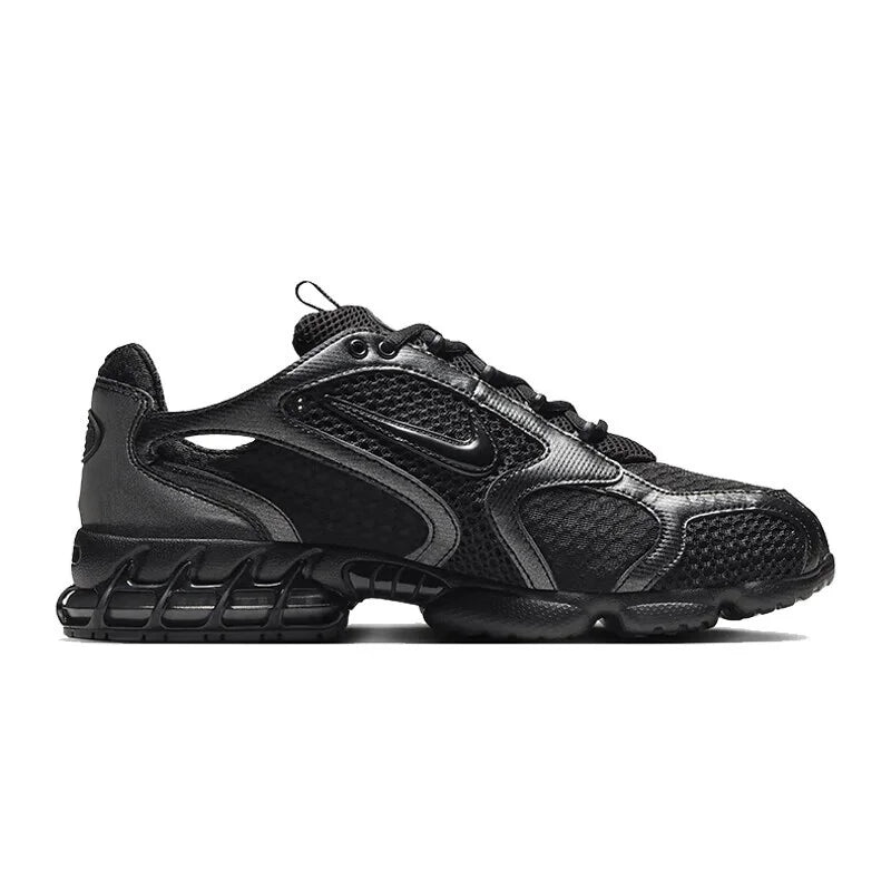 Nike Air Zoom Spiridon Cage 2 New Men's Pure Black Mesh Leather Patchwork Casual Sneakers Hm8497-010