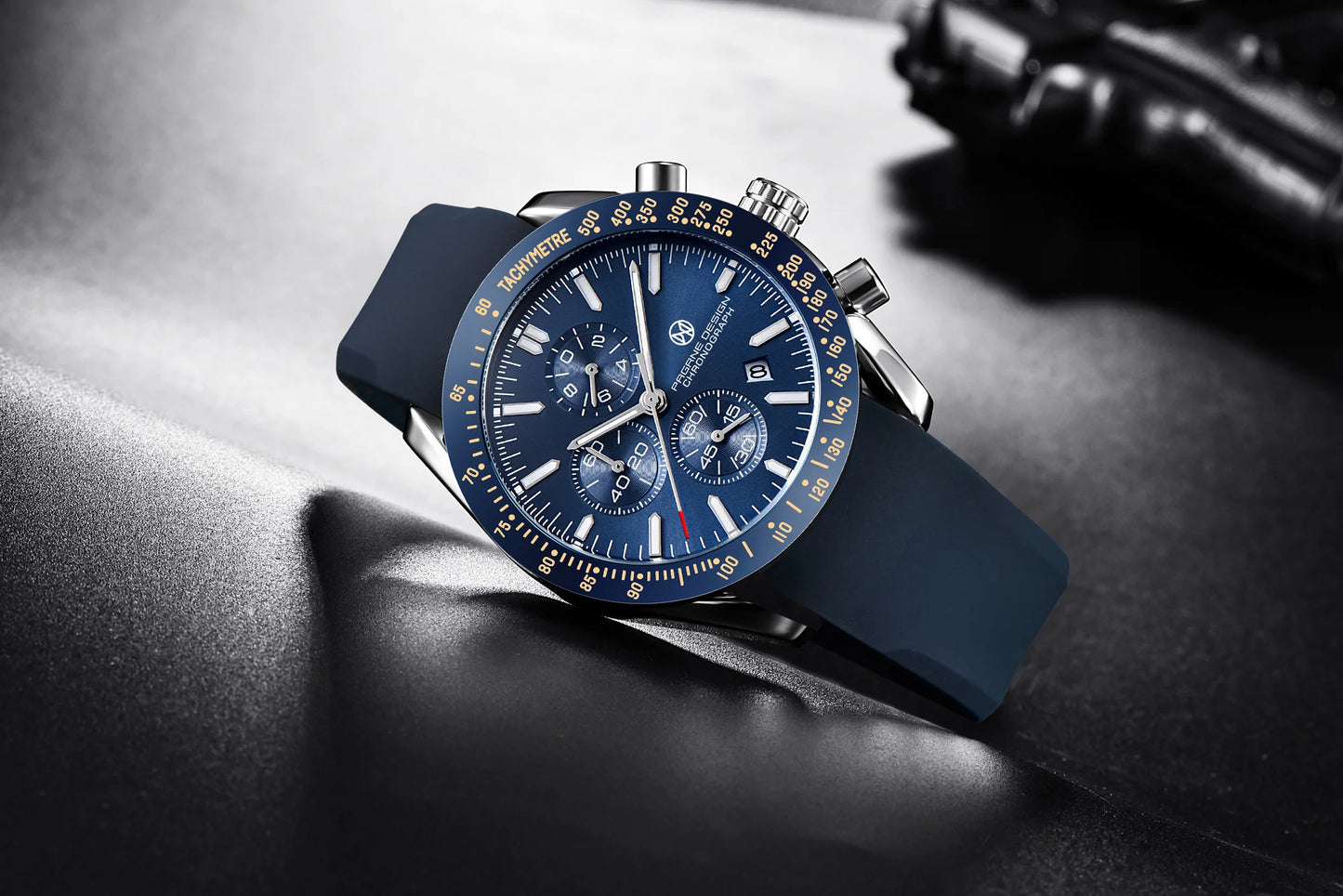 PAGANI DESIGN New 45mm Men Quartz Watch Rubber Belt Men's Luxury Watch Fashion Casual Sports Male Clock Relogio Maasculino