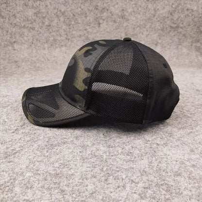 Nyári, lélegző hálós baseball sapka férfiaknak, nagy fejméretre állítható, férfi sapka, alkalmi, terepszínű, szabadtéri dzsungel sapka, férfi, 62 cm