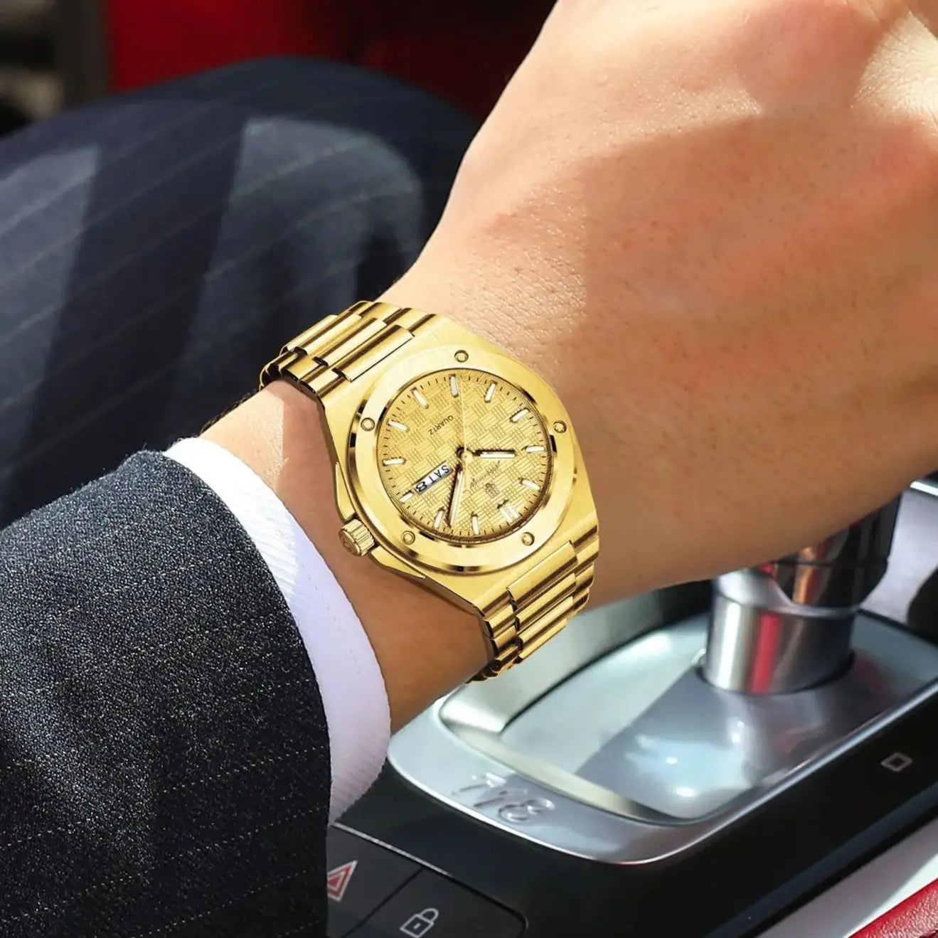 POEDAGAR Business Men Clock Date Week Stainless Steel Luxury Man Wristwatch Waterproof Luminous Sport Quartz Men's Watches Reloj
