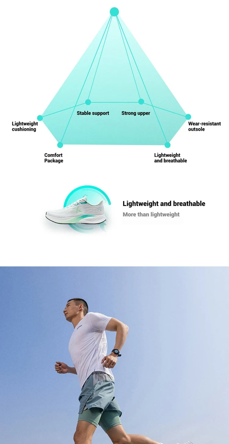 Xtep Light Wing 3 Laufschuhe für Herren – Sommermode, gepolstert, stoßdämpfend, leicht, moderne Sneaker 875219110034