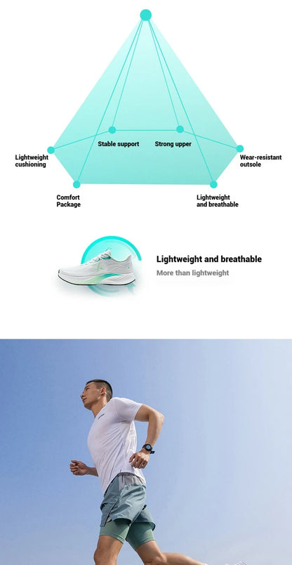 Xtep Light Wing 3 Laufschuhe für Herren – Sommermode, gepolstert, stoßdämpfend, leicht, moderne Sneaker 875219110034