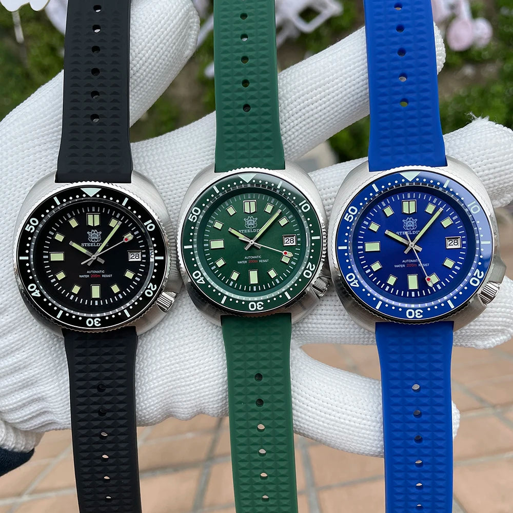 STEELDIVE SD1970 Automatic Mechanical Diver Watch Captain Willard NH35 Watches TURTLE Homage Water Resistant 200M Dive Watch Men