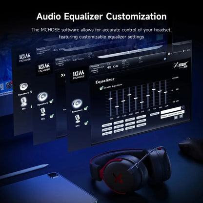 MCHOSE V9 Pro Gaming Wireless Headset7.1 Surround Sound Headphones Noise Canceling Mic Low Latency Lightweight for PS5 PC SWITCH
