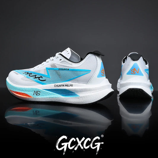Men Running Shoes Carbon Board Speciality Marathon Sports Breathable Lightweight Women's Comfortable Nonskid Chunta Sneakers