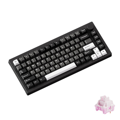 Teclado mecânico gaming AKKO 5075 X Veekos K75, teclado 75% RGB, hot swap 3/5 pinos, com fios, personalizado, com botão rotativo e gasket