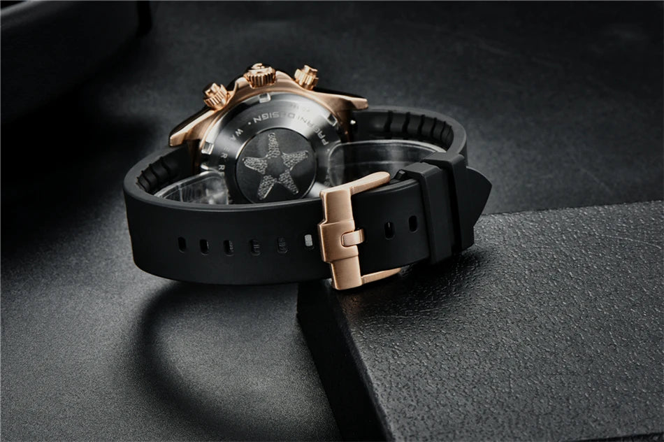 PAGANI DESIGN V2 40MM Quadrante meteorite Orologio da uomo al quarzo Cronografo retro in zaffiro Orologio impermeabile da uomo Reloj0 hombr