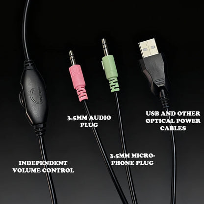 H21 Wired Gaming Headphones with Microphone, 50mm Driver Stereo Headset for PS5 PS4 Xbox Switch PC Computer Music and Online Meetings