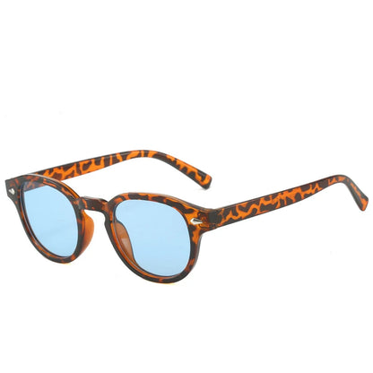 Simple Vintage Round Sunglasses Women Men 2025 Luxury Brand Design Retro Rivet Yellow Blue Lens Square Sun Glasses Female UV400
