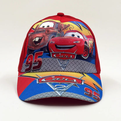 Figurka z filmu animowanego „Disney Cars 2” – Zygzak McQueen, czapka z daszkiem z motywem kreskówkowym, czapka z daszkiem z terylenu, czapka dla dzieci do przebierania się, nakrycie głowy chroniące przed słońcem, upominki