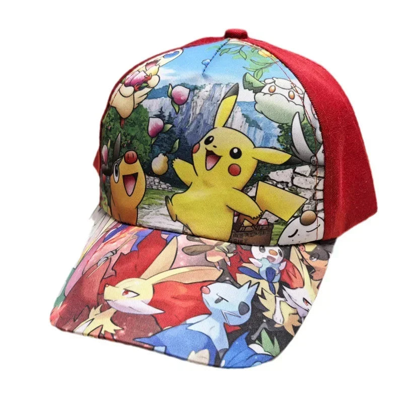 Czapka baseballowa z nadrukiem Pikachu z anime „Pokémon Go”, wykonana z poliestru, z daszkiem w stylu kreskówkowym, do przebierania się dla dzieci, jako dekoracja lub prezent urodzinowy