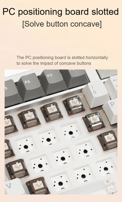 Teclado Mecânico AULA F108 PRO Personalizado Layout 100% Retroiluminação RGB Sem Fios Bluetooth Interruptores Hi-Fi Teclado Gaming