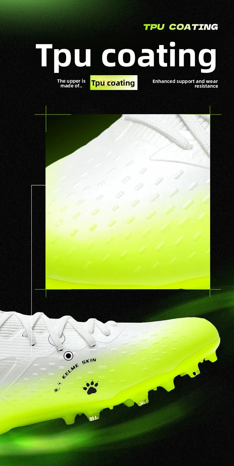 Kelme Men's Mg Soccer Cleats Indoor Short Studs Professional Match Football Boots Slip-resistant Training Turf Shoes