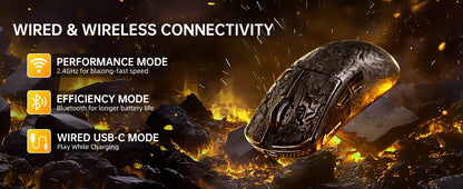 ATTACK SHARK R11 ULTRA trådlös gamingmus i kolfiber, 8000Hz, PAW3950MAX, 42000DPI, 49g lättvikt, 20000FPS, Nordic 52840