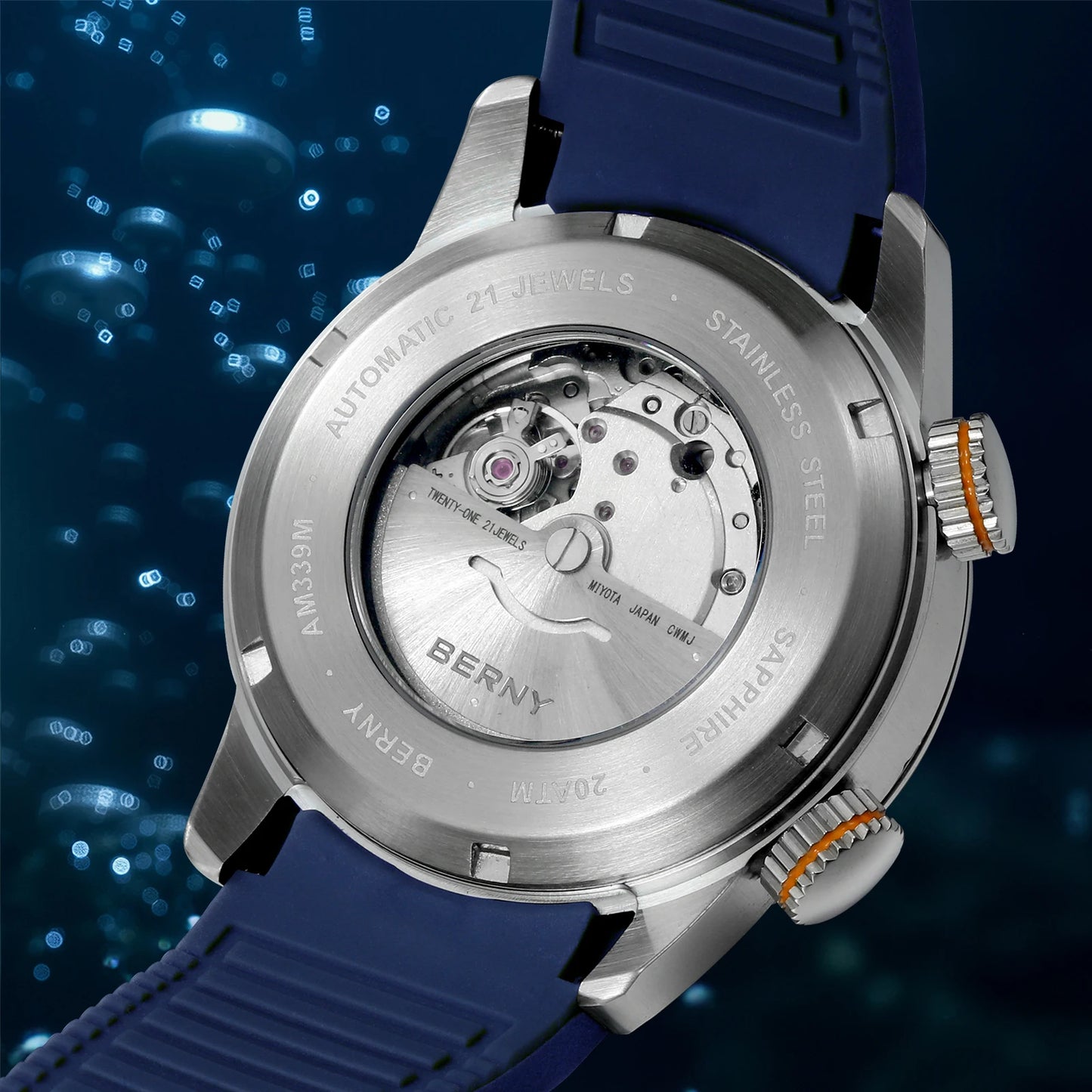 BERNY Automatic Professional Diving Watch for Men Super Luminous Scratch-resistant Sapphire Lens Top Mechanical Diver Watches