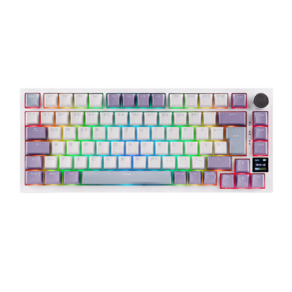 ISO-DE Layout AJAZZ AK820 PRO 75% QWERTZ German Layout Mechanical Keyboard Tri-Modes Wireless Keyboard with TFT Screen NKRO RGB