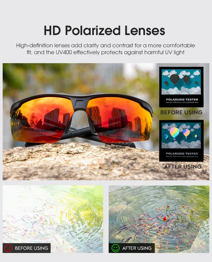 SCVCN-Polarized Cycling Glasses Running Sunglasses UV Protection Bicycle Sports MTB Road Bike Eyewear for Women Cycle Goggles