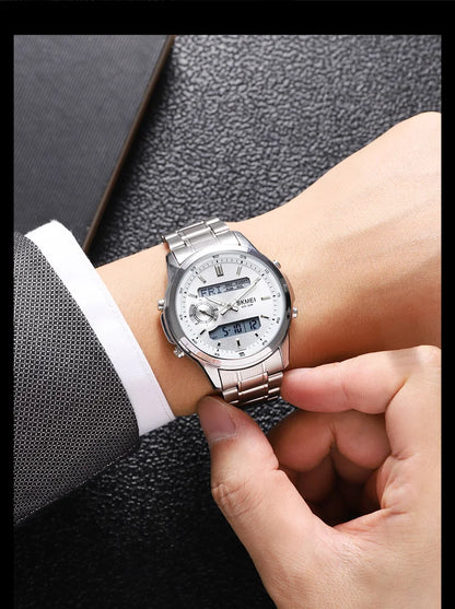 SKMEI 2284 Business Men's Electronic Multifunctional Dual Display Sports Waterproof Luminous Luxury Watch Digital Watch Reloj