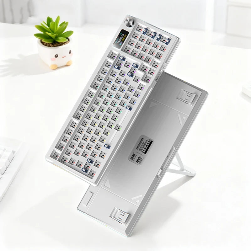 YINDIAOY95 Tastatur-Kit, Hotswap, TFT-Bildschirm, vollständige RGB-Hintergrundbeleuchtung, 2.4GHz Bluetooth, kabellose Custom-DIY-Mechanical-Tastatur