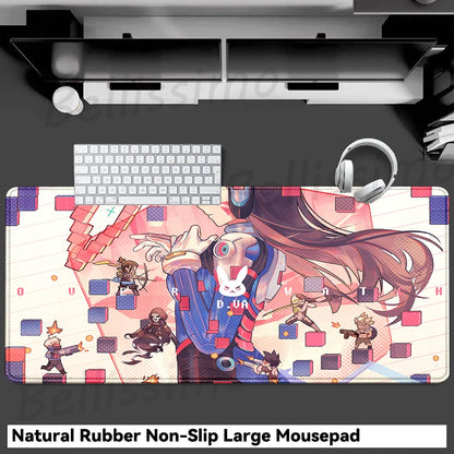 Accesorios Gaming O-Overwatch D-D.va Alfombrilla de Ratón Grande, Alfombrilla para Teclado y Ratón PC, Deskmat XXL Extendida, Alfombrilla Gamer