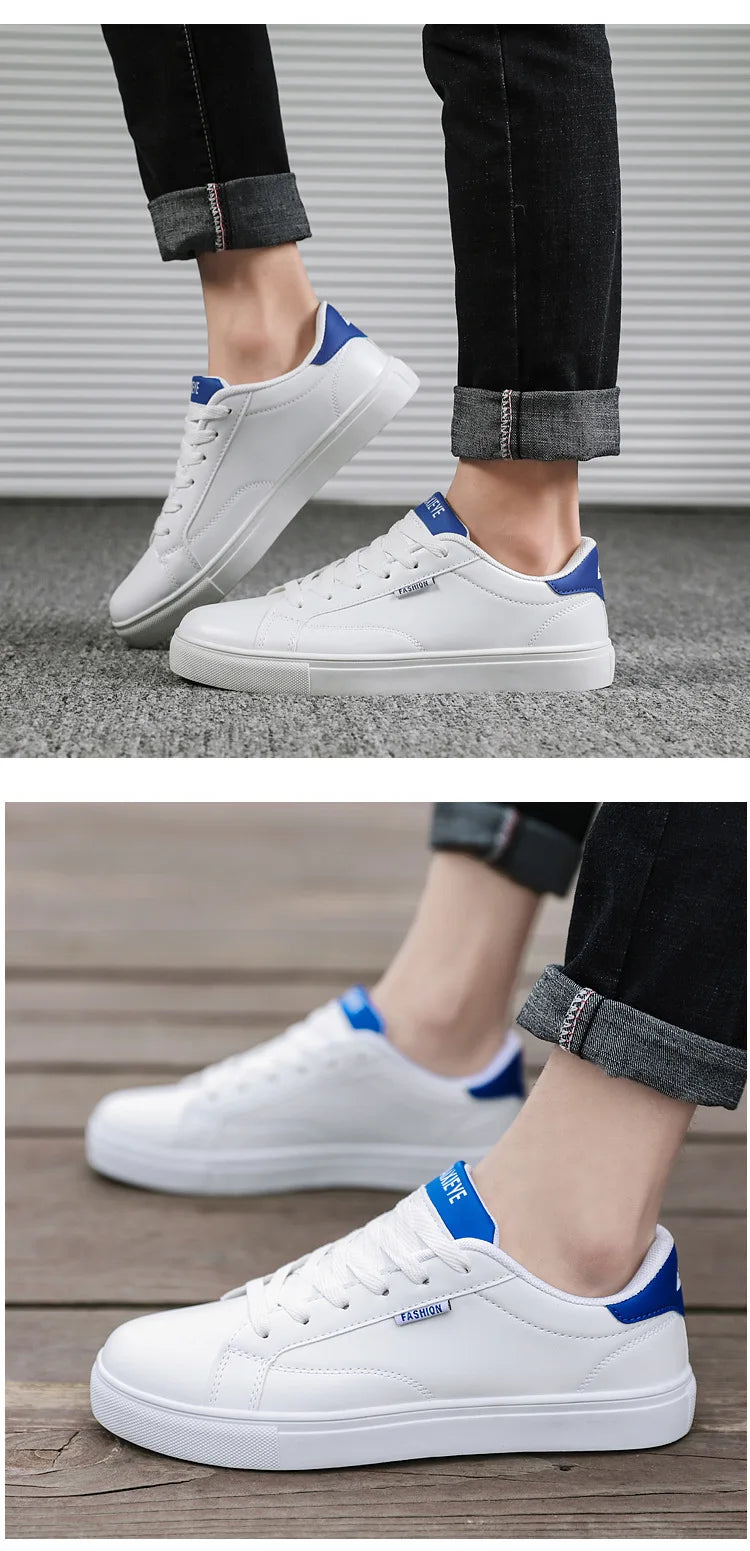 Men's Casual Skateboarding Shoes White Shoes Outdoors Leisure Sneakers Breathable Walking Shoes Flat Shoes Chaussure Homme 39-48
