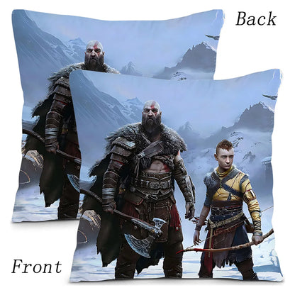 Pillow Covers Cartoon Game G-God of War R-Ragnaroks Sofa Decorative Home Double-sided Printing Short Plush Cute Cushion Cover