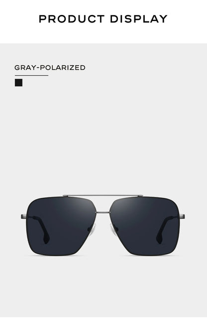 CAPONI Nylon Polarized Sunglasses For Men Square Driving Fashionable Alloy Shades Anti-Glare UV400 Protection Sun Glasses CP1325