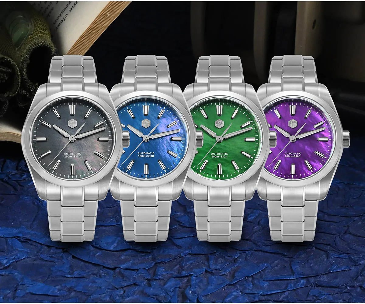 San Martin 39mm MOP Dial Sport Gada Watch Luxury Dress Men Miyota 90S5 Automatic Mechanical Wristwatch Waterproof 100m SN0144