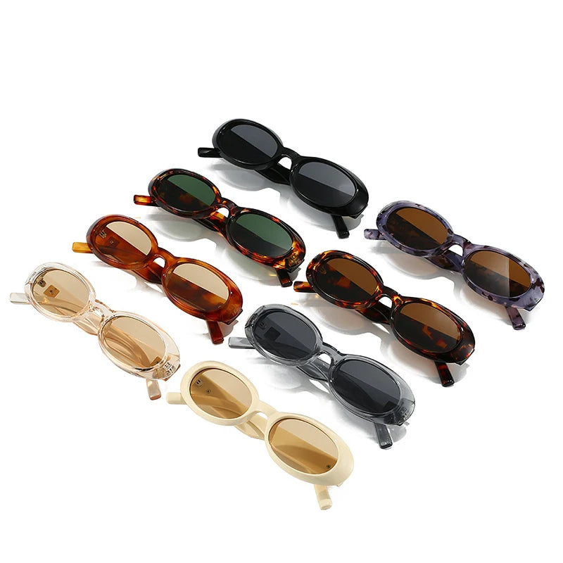 Classic Oval Sunglasses Women Men New Thick Frame Party Sunglasses Hip Hop Cool Luxury Designer Brand Eyeglasses UV400 Eyewear