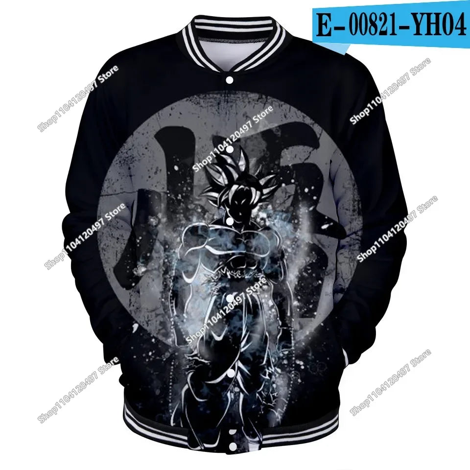 Dragon Ball Goku Kanji Symbol Men Zipper Hoodie Cartoon Japan Anime Women Sweatshirt 2025 New Fashion Children Jackets Coat
