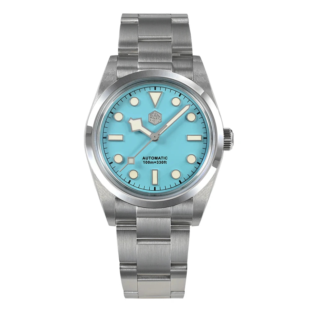 San Martin Men Luxury Watch 36mm BB36 Snowflake Hands Explore Series Sports Watches PT5000 Automatic Mechanical 10Bar BGW-9 Lume