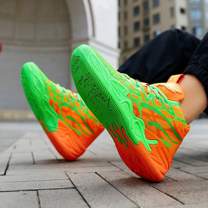 Basketball Shoes for Men Soft Lightweight Training Field Anti Slip Shock-Absorbing Breathable Cofmortable High-top Sneaker Man