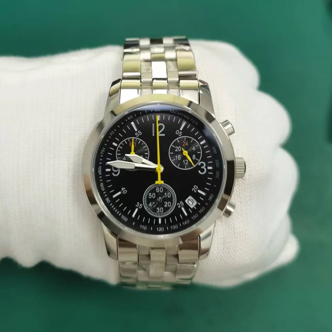 stainless steel Sapphire Crystal Men`s Watch Beat Quartz Chronograph 50M Waterproof Luxury Sport bussness Watches Men 316L Clock