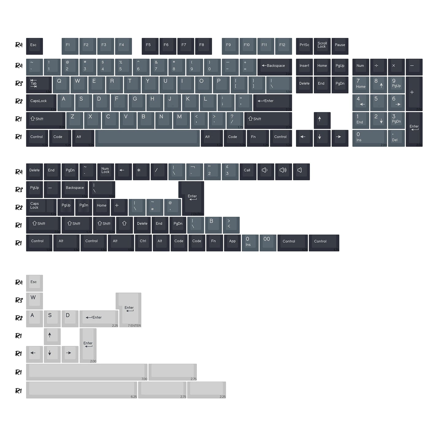 KBDiy 174 Teclas/Conjunto PBT GMK Apollo Keycap Double Shot Minimalista ISO Perfil Cherry para Teclado Mecânico Gaming Keycaps para MX
